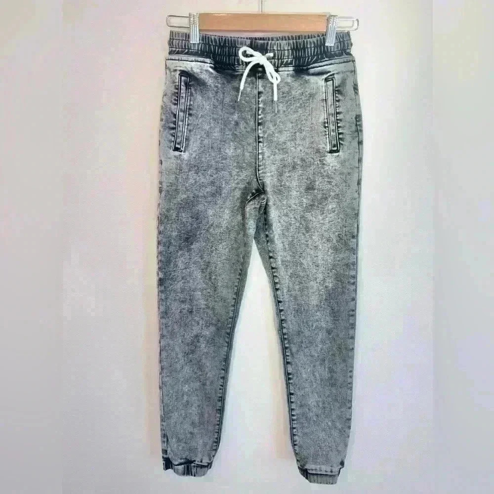 Vervet Women’s Denim Grey Acid Washed Stretchy Jogger Size 24
